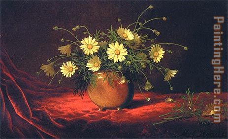 Yellow Daisies in a Bowl painting - Martin Johnson Heade Yellow Daisies in a Bowl art painting